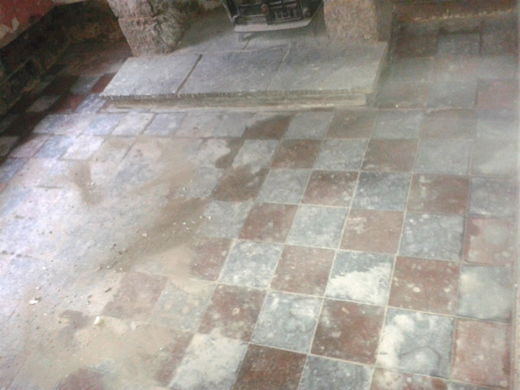 Victorian Quarry Tiles Telford before cleaning