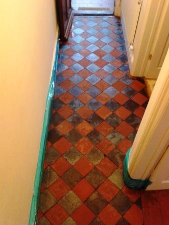 Red Black Quarry Tiles Oswestry After Cleaning