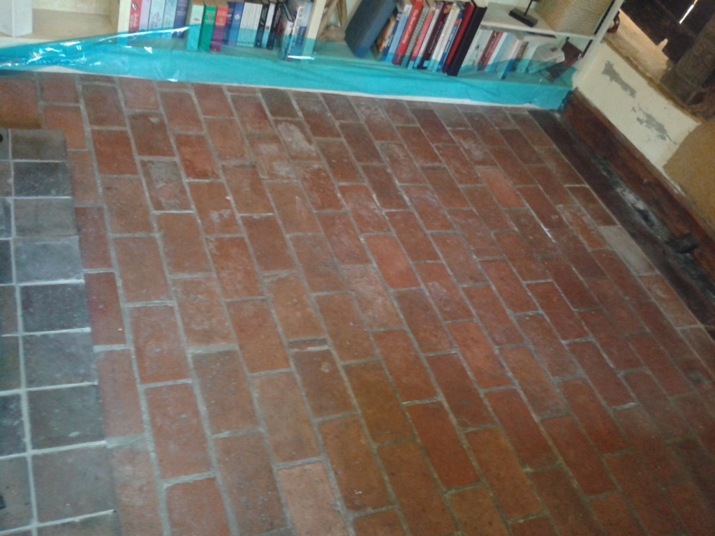 Quarry Tiled Floor Cleaning Alveley Before