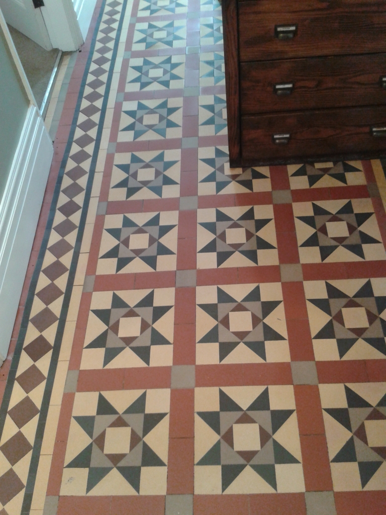 Victorian tiled Hallway after repair and cleaning in Telford