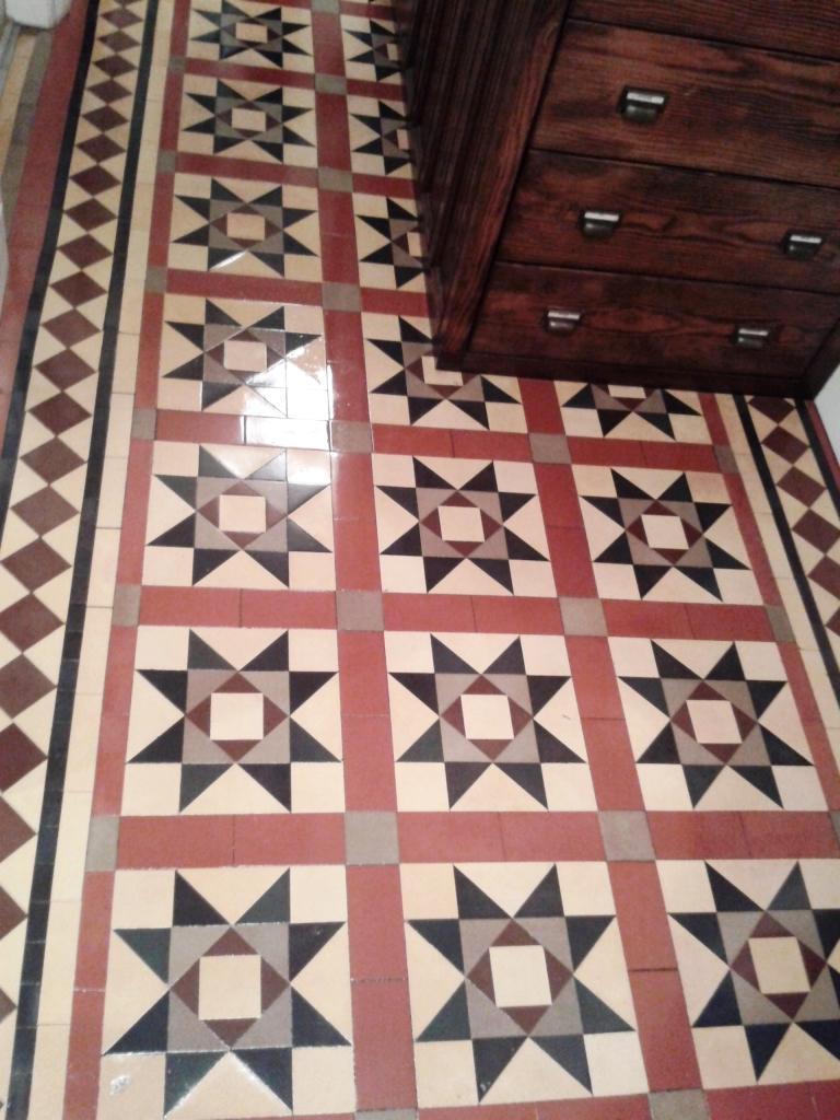 Victorian tiled Hallway after restoration in Telford
