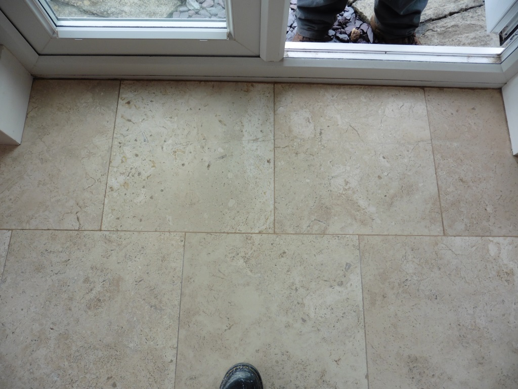 Cracked Travertine Tiles After Repair in Worfield