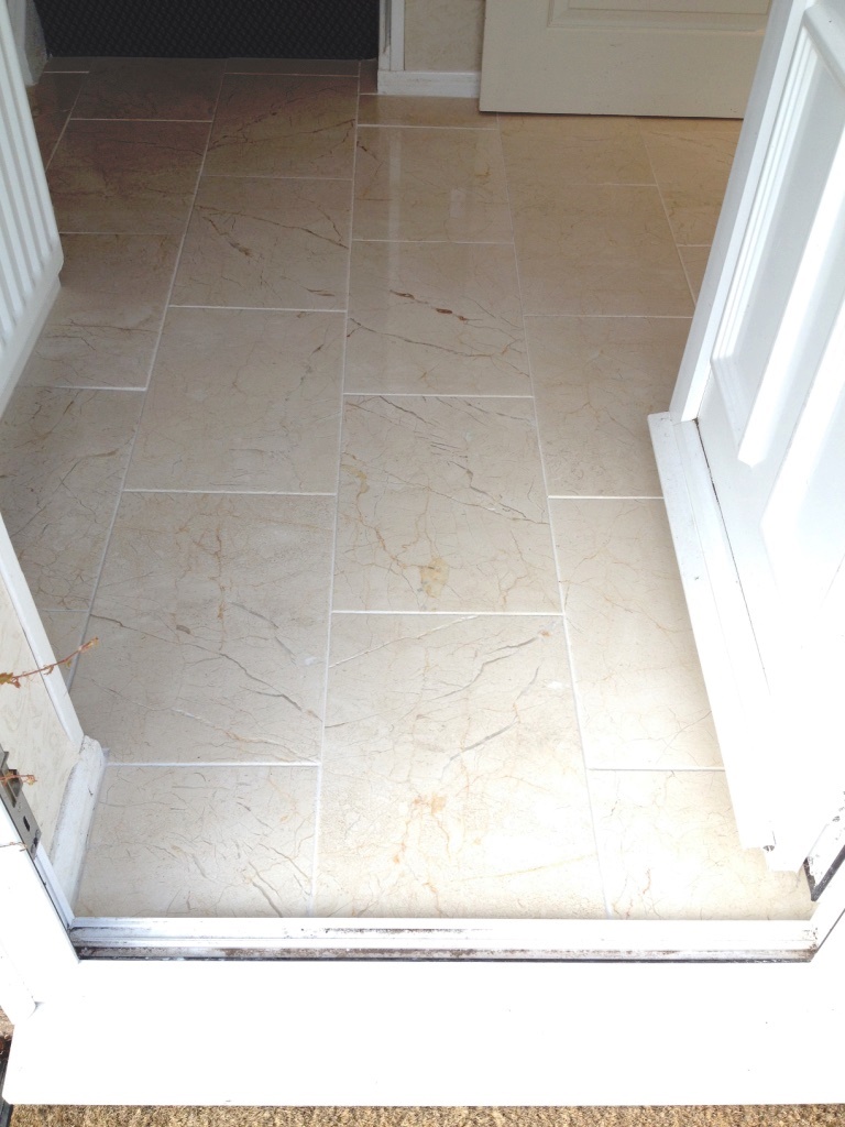 Marble tiled floor after restoration in Albrighton