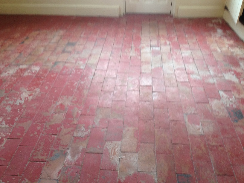 Brick Pattern Quarry Tiled Floor Before Renovation Much Wenlock