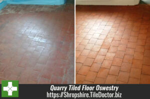 Red and Black Victorian Quarry Tiled Floor Restored in Oswestry