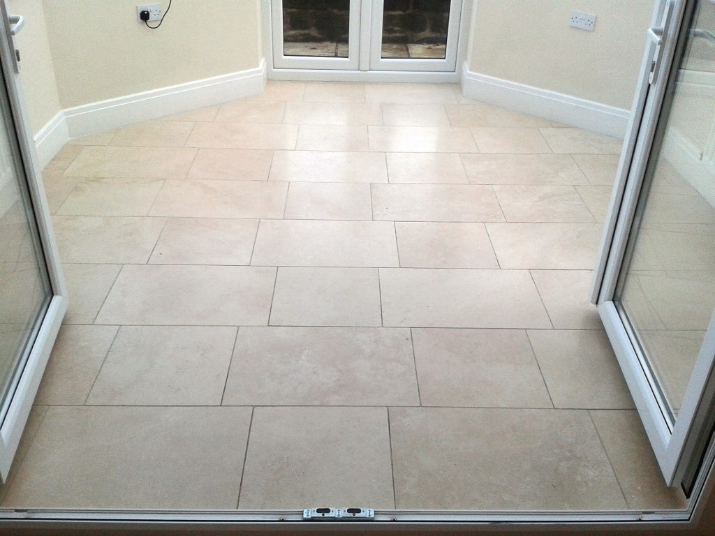 Limestone Floor Before Cleaning and Polishing Oswestry