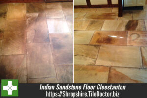 Deep Cleaning an Indian Sandstone floor at a cottage in Cleestanton