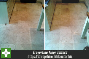 Travertine Tiled Floor Refurbished in Telford