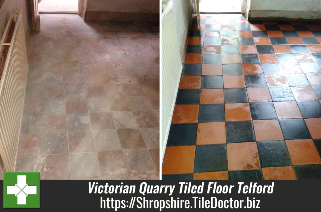 Victorian Quarry Tiled Floor Restored in Telford