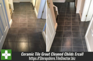 Ceramic Tile Grout Cleaned and Recoloured in Childs Ercall