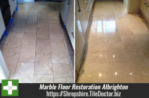 Marble Tiled Floor Restoration in Albrighton