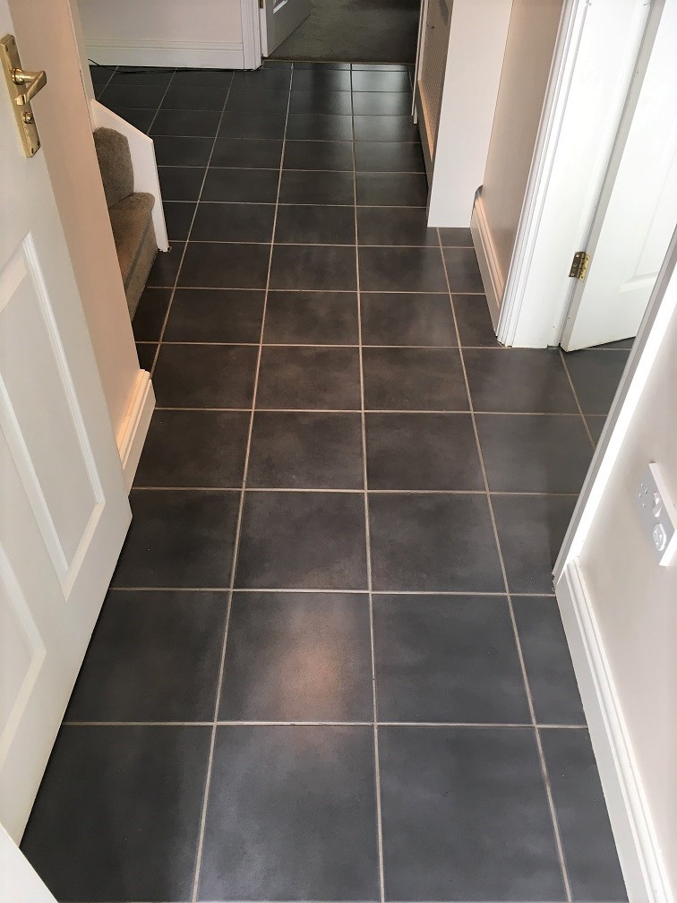 Ceramic Tiled Kitchen Floor After Grout Cleaning in Childs Ecrall