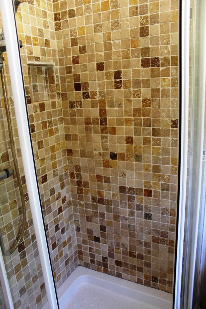 Marble tiled shower after Cleaning Church Preen