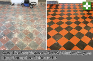 Quarry Tiled Basement Floor Before After Restoration Llangollen