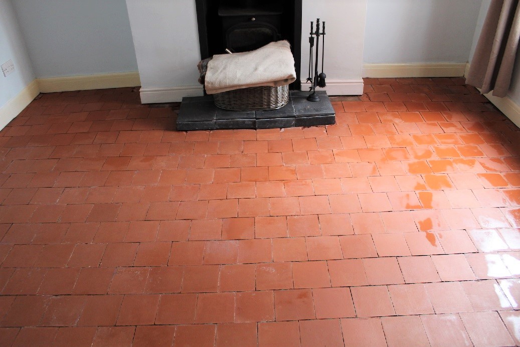 Quarry Tiled Floor After Restoration Bayston Hill Shrewsbury