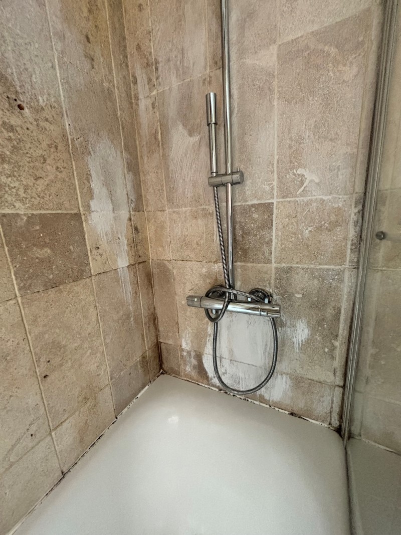 Travertine Bathroom Before Renovation Telford